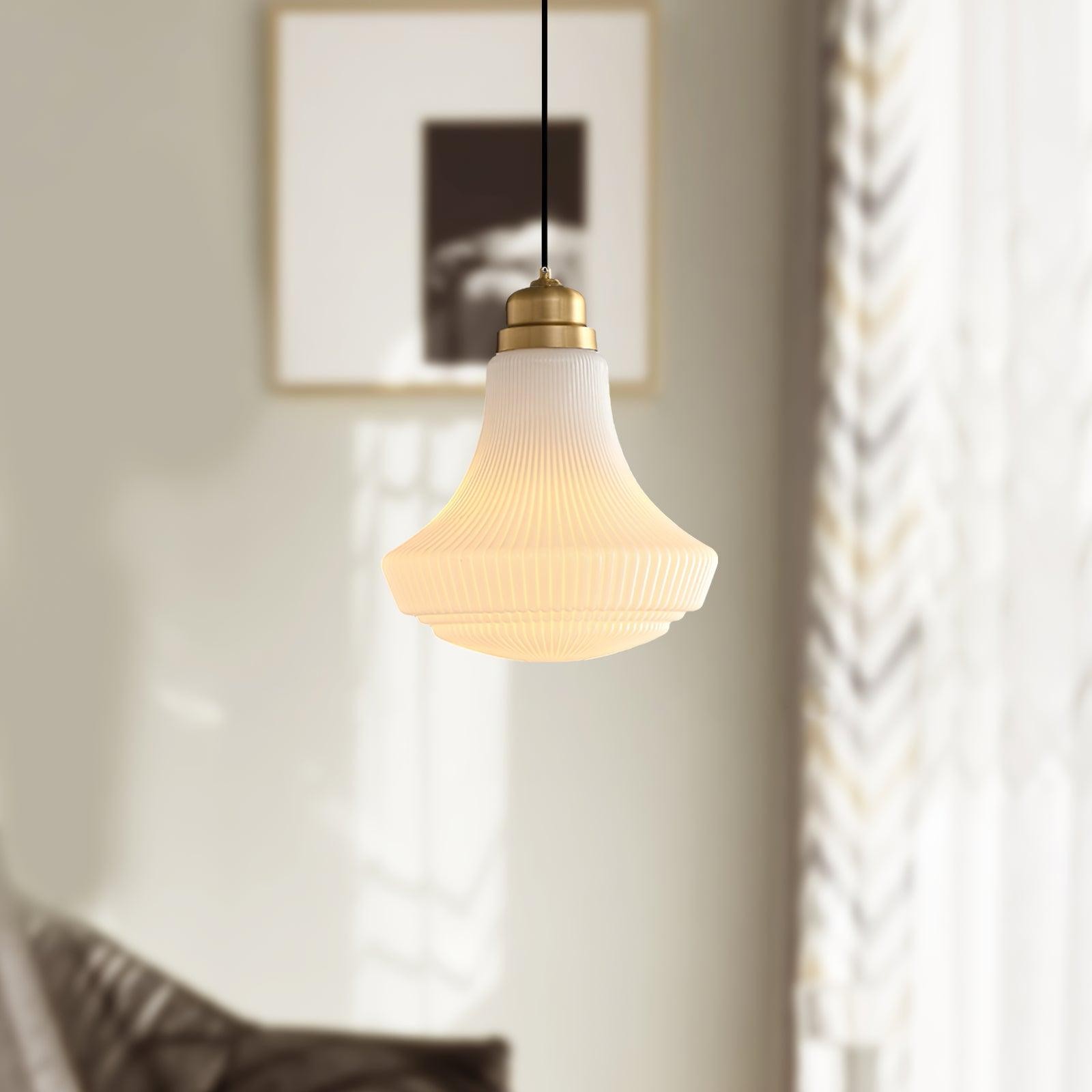 Classical Brass Alabaster Glass Pendant Lamp K659