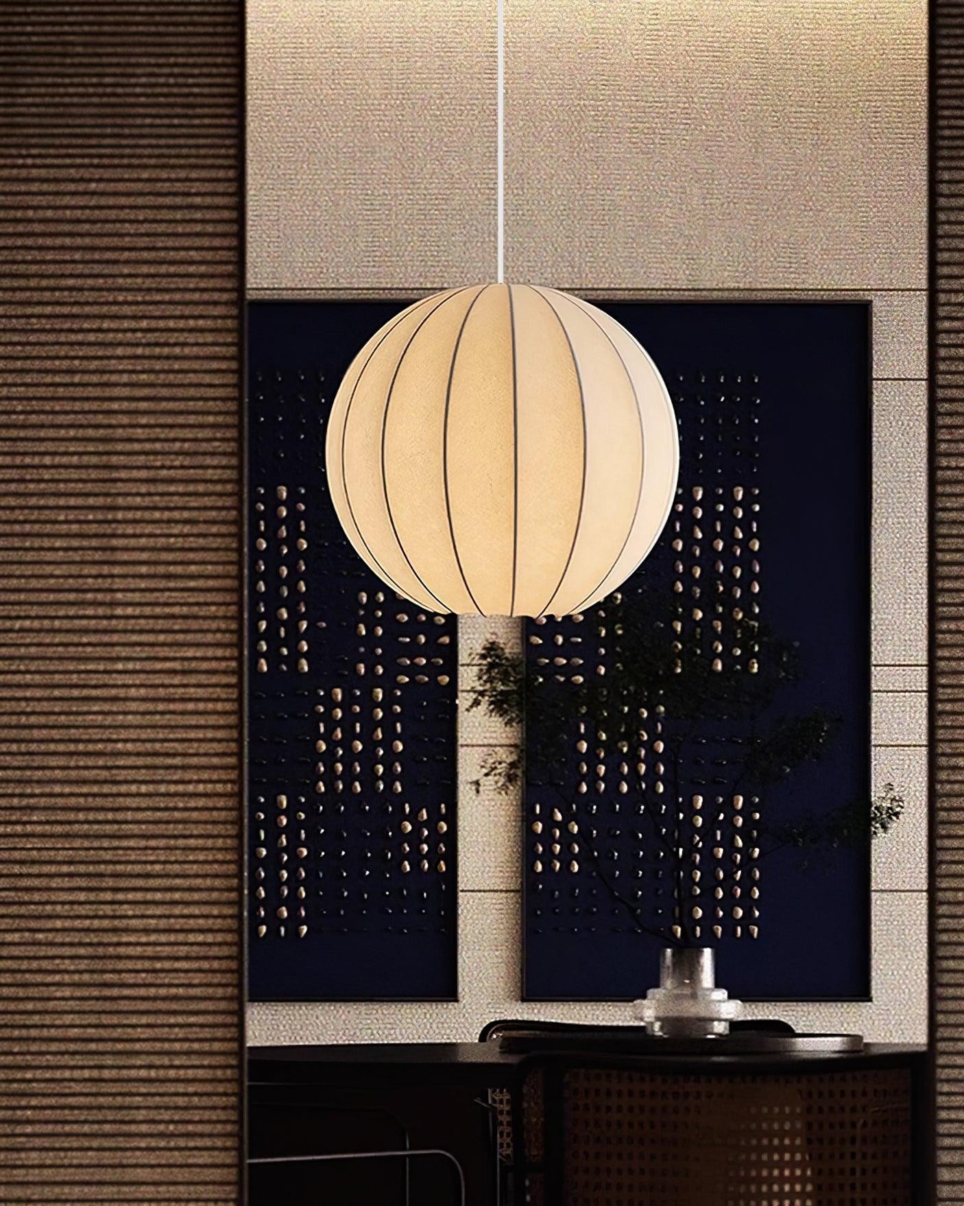 Creative Japanese Minimalist Silk Pendant Lamp For Restaurant K438