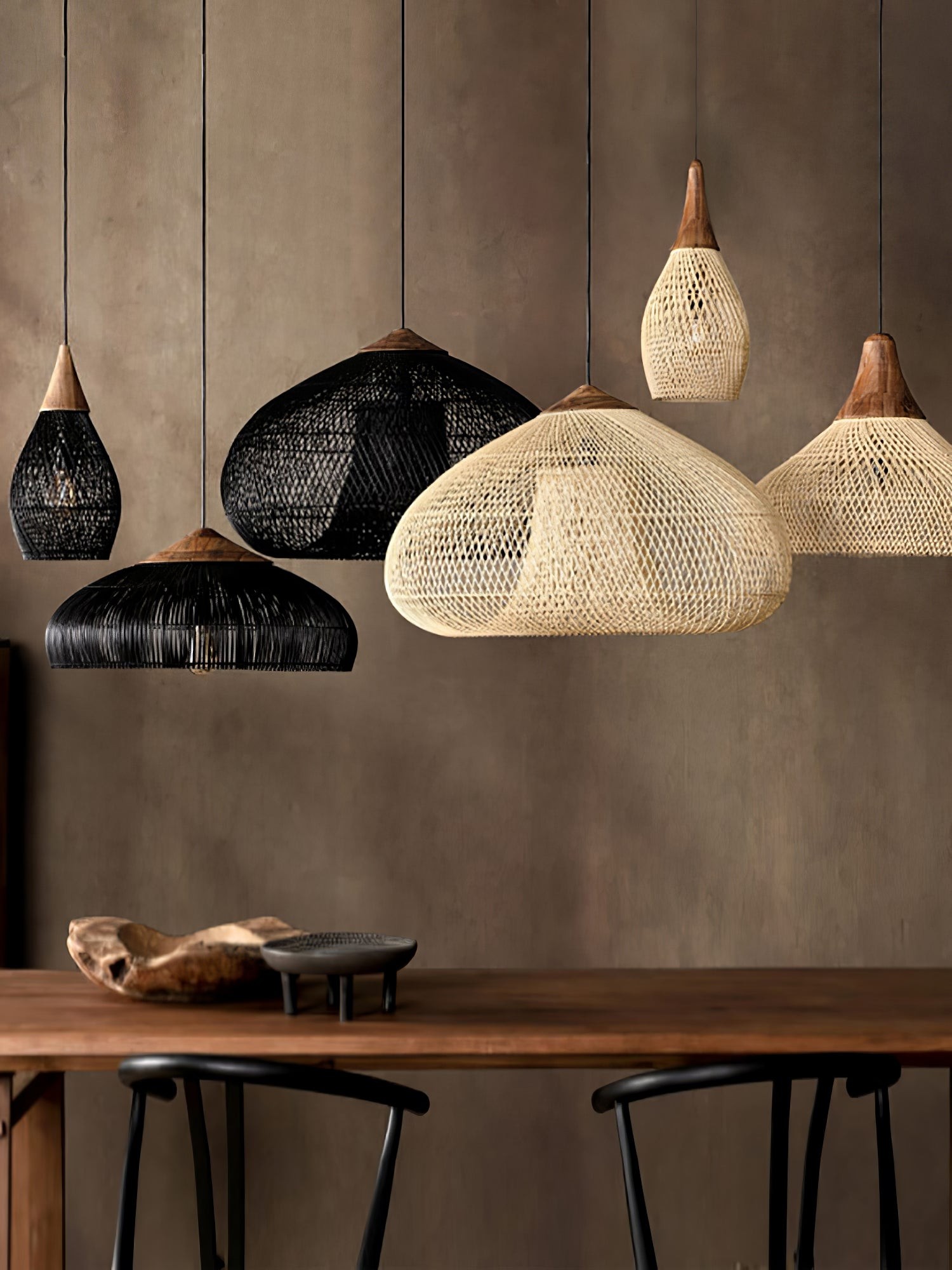 Harp Braided Rattan Pendant Lamp K1175