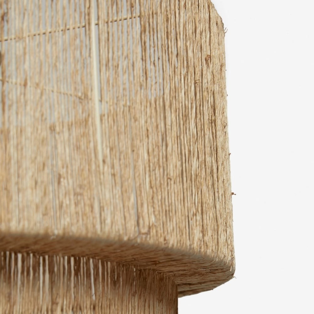 Florevian Woven Jute Hanging Light - Boho Chic Drum Pendant for Living or Dining K1636