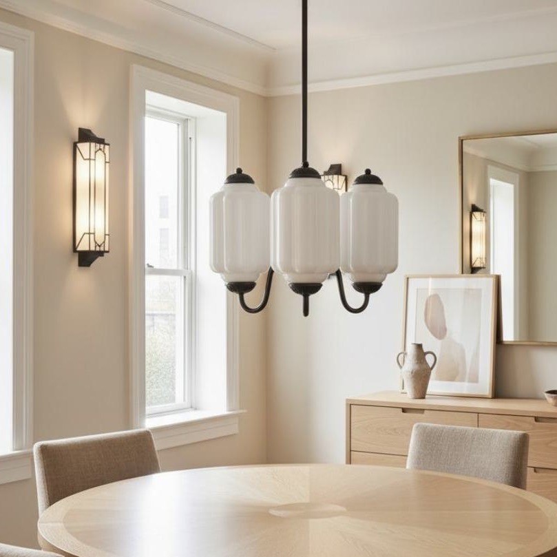 3 Lights Eloise Glass Chandelier for Living Room K947