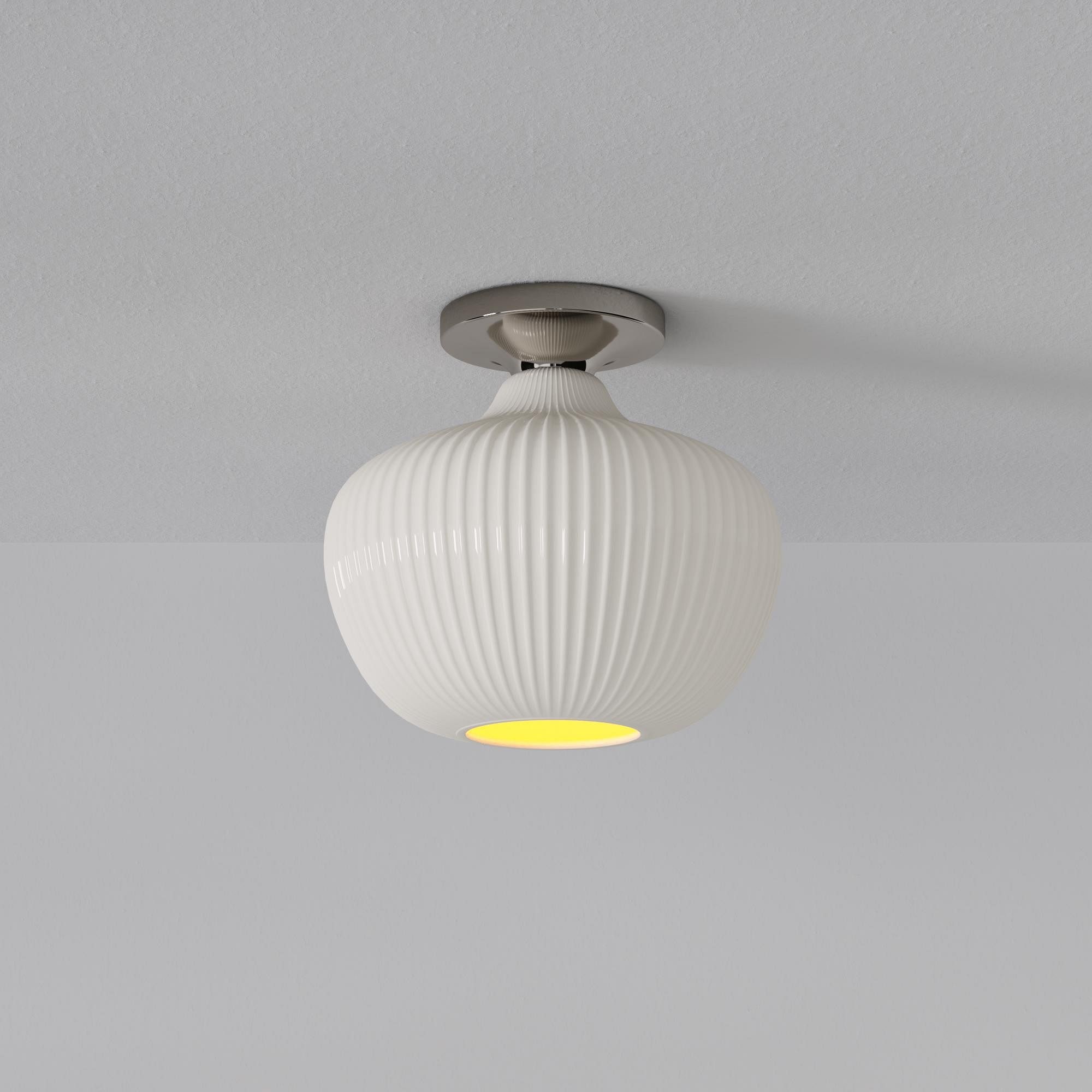 Rivrona Glass Flush Mount Ceiling Light - Modern Champagne Globe Design K1341