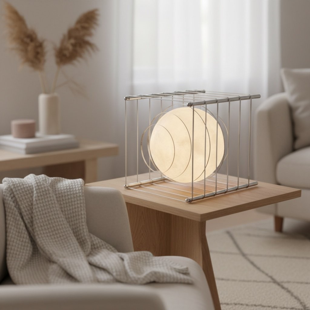 Afterglow Geometric Cube Sphere Table Lamp - Modern Acrylic Accent Light for Bedroom Decor K2078