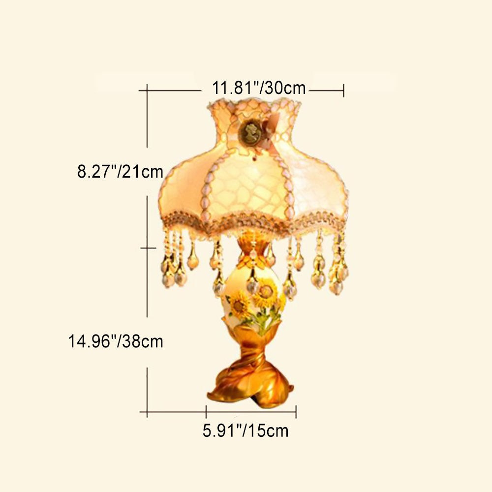 European Style Luxury Metal Sunflower Table Lamp K713