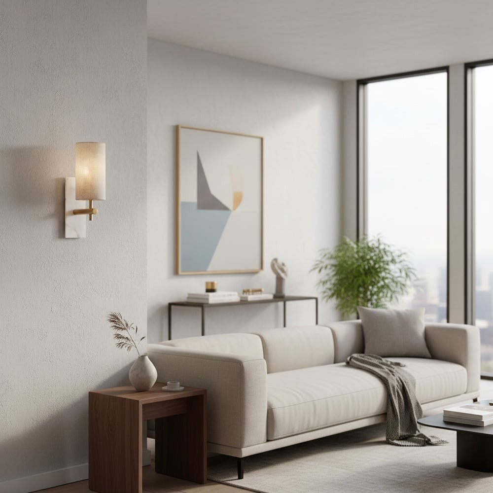 Minimalist Cylinder Linen Wall Lamp – Timeless Sconce for Bedroom & Hallway K1603