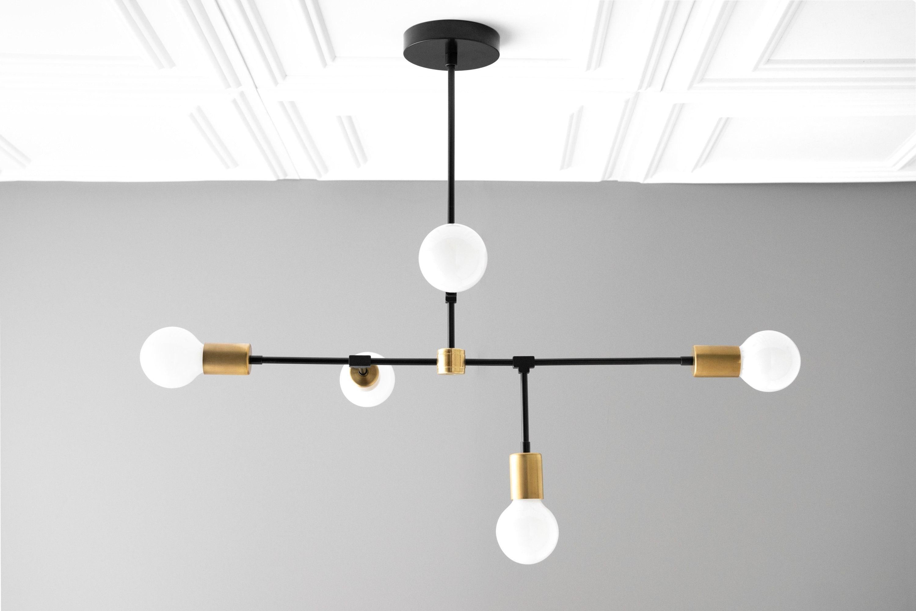 Mobilux Line 5 Light Chandelier - Modern Ceiling Hanging Lamp for Dining Room K1477