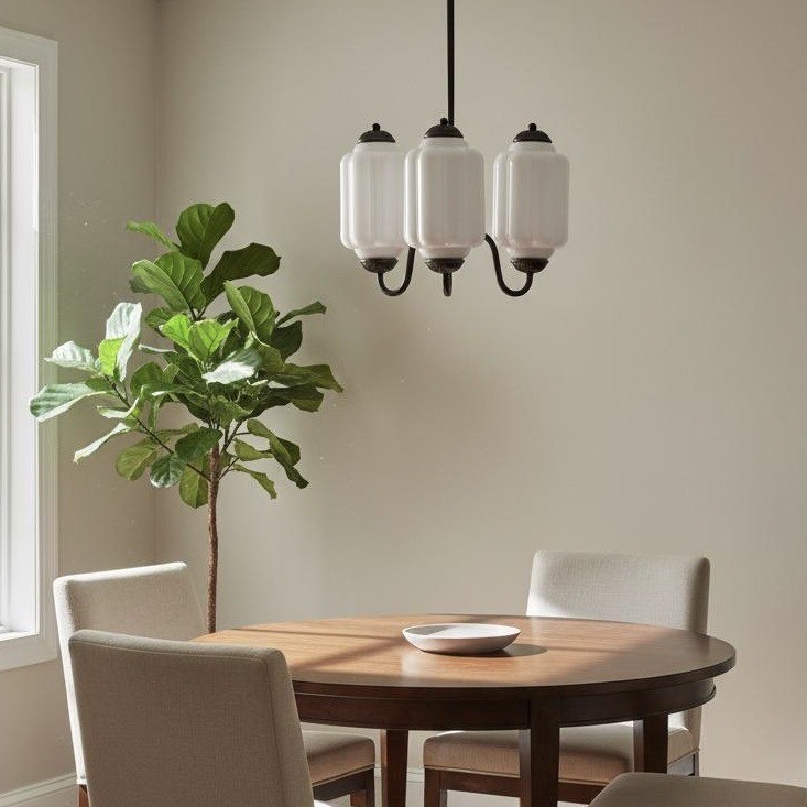 3 Lights Eloise Glass Chandelier for Living Room K947