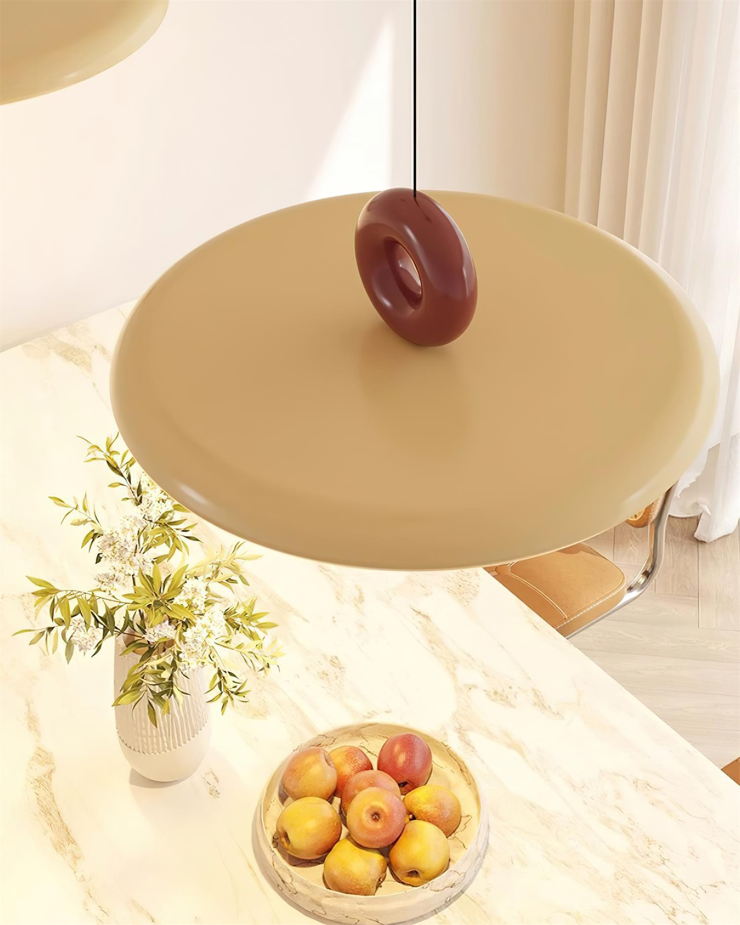Cream Style Vertical Flying Saucer Pendant Lamp K343
