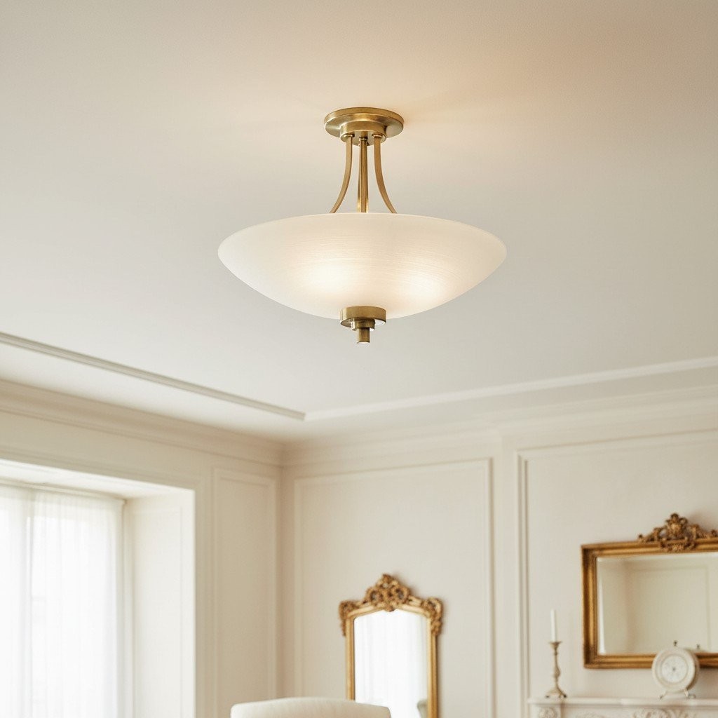Lunetal Timeless Three-Arm Structure Semi Flush Chandelier - Vintage Pendant Light for Bedroom K1806