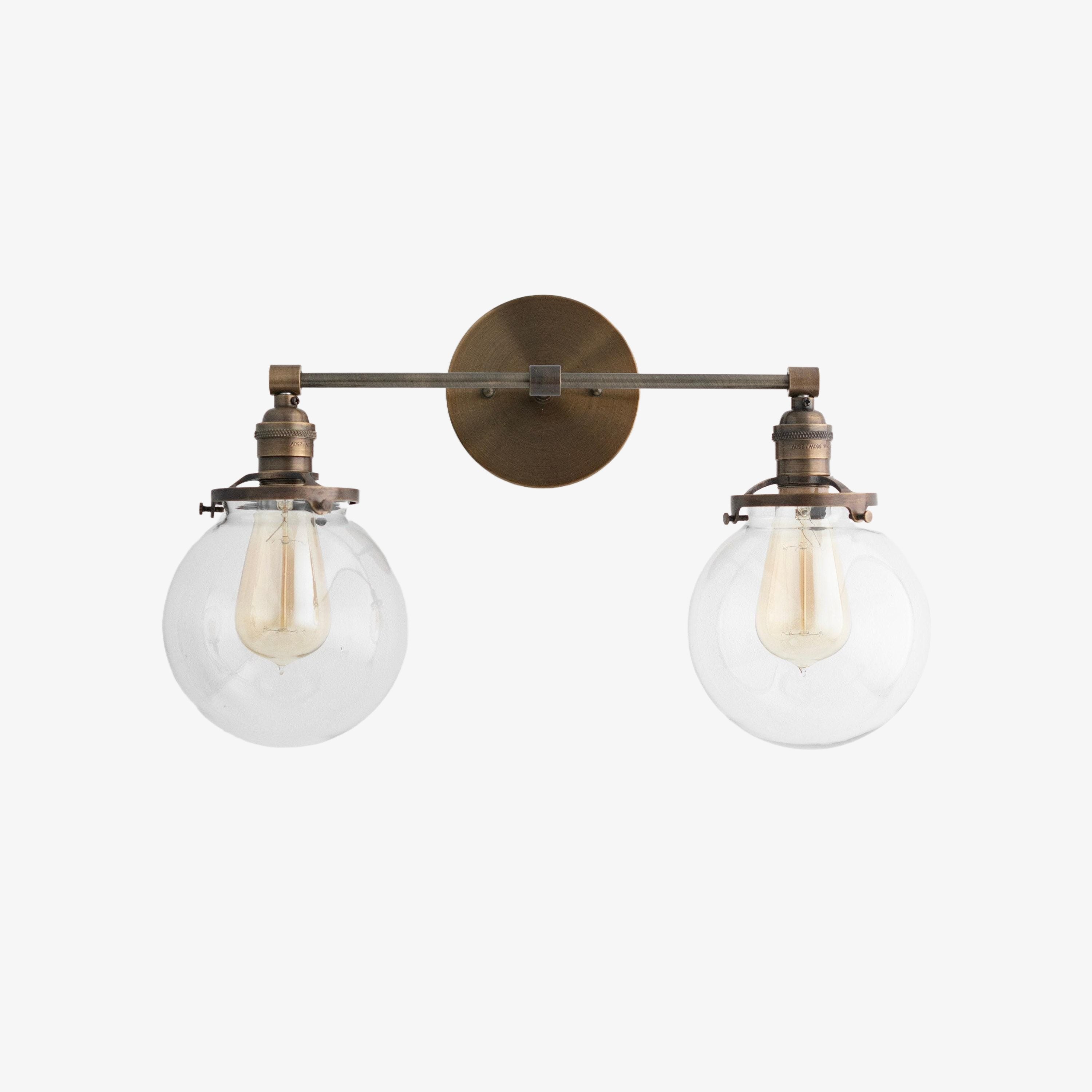 Lumio Globe Glass Globe Vanity Light - Modern Two Light Bathroom Sconce K1432