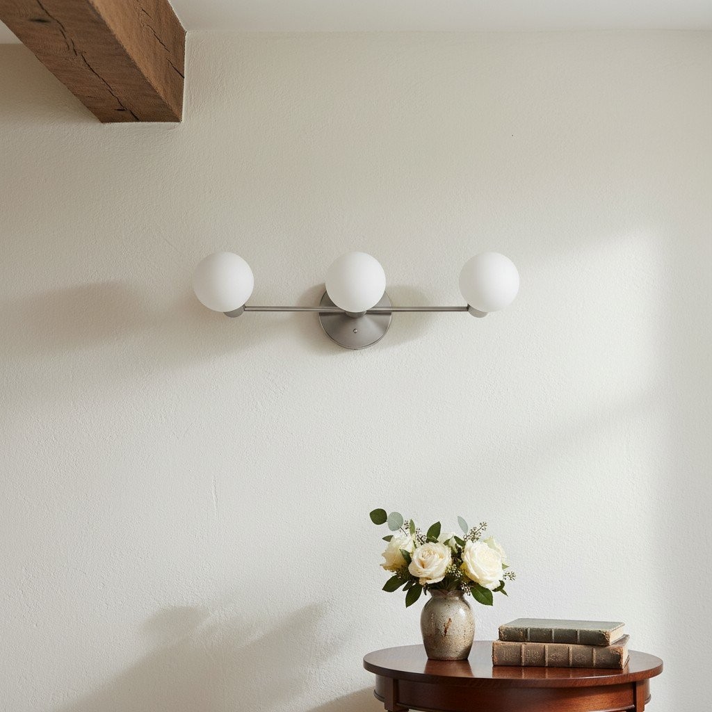 Glorica Glass Mid Century Modern Vanity Light - 3 Light Wall Fixture K1548