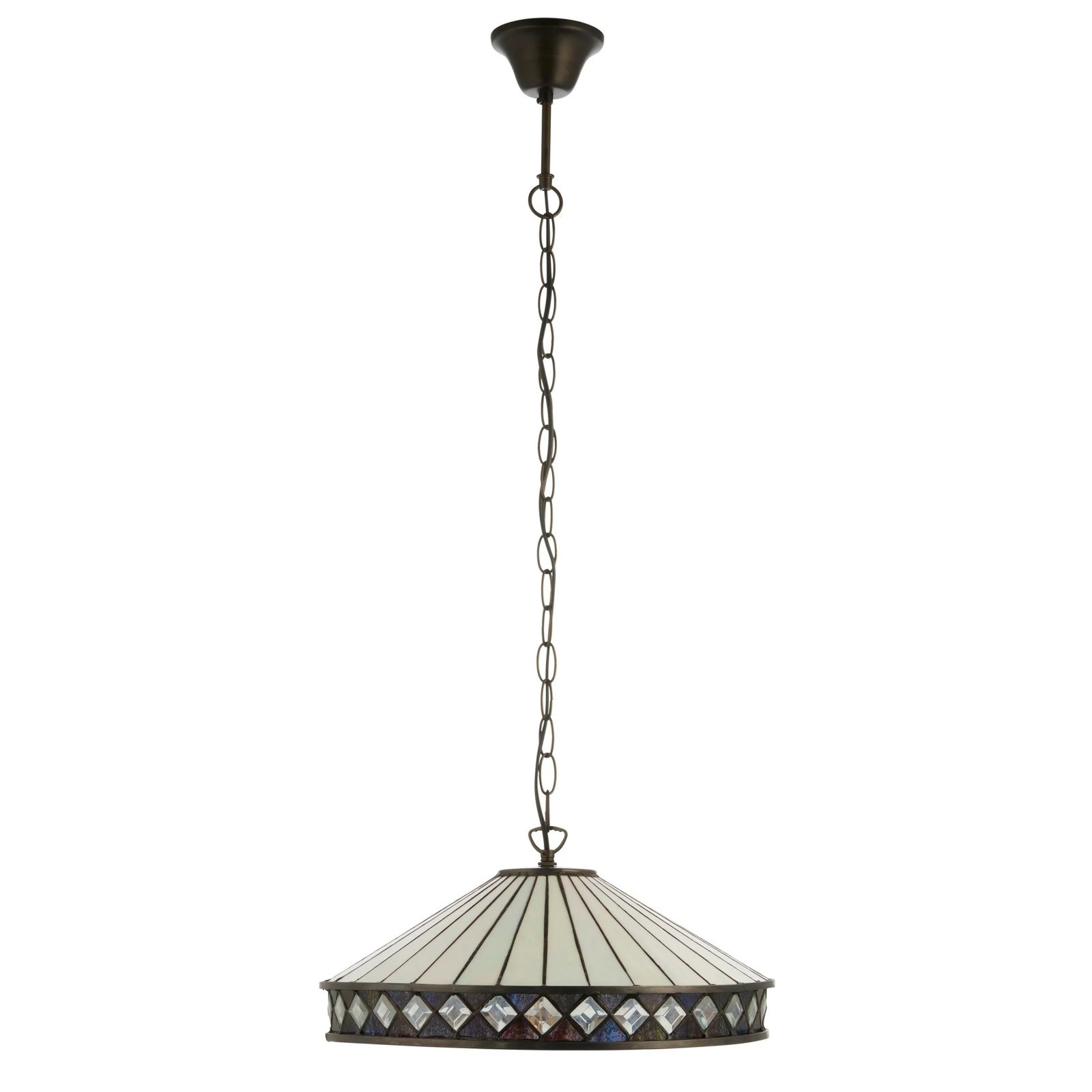 TF Fargo Pendant Light - Tiffany Style Lighting with an Art Deco Shade and Adjustable Chain K1938