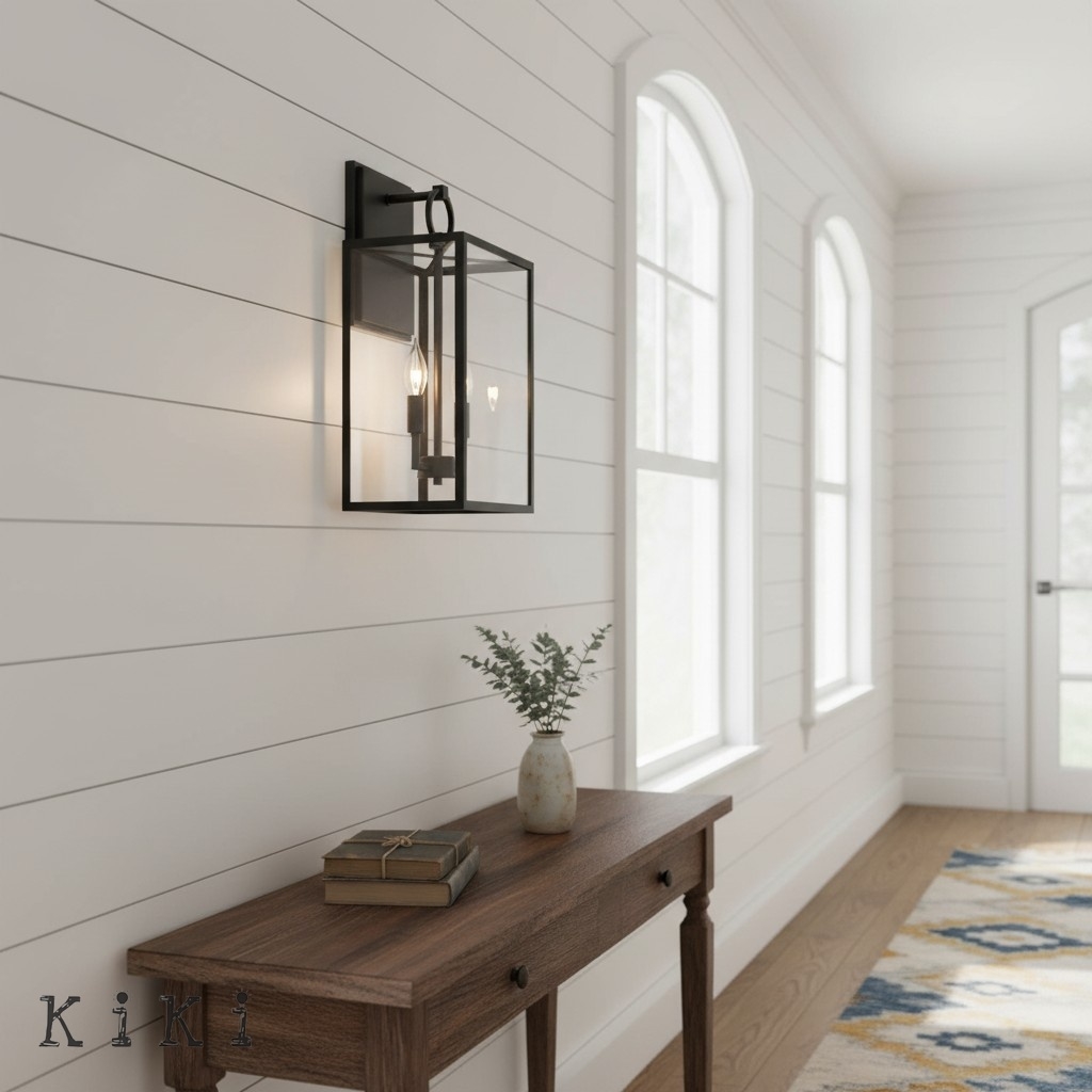 Ferrix Modern Glass and Iron Outdoor Wall Lamp - Stylish Exterior Lighting for Porch K1360