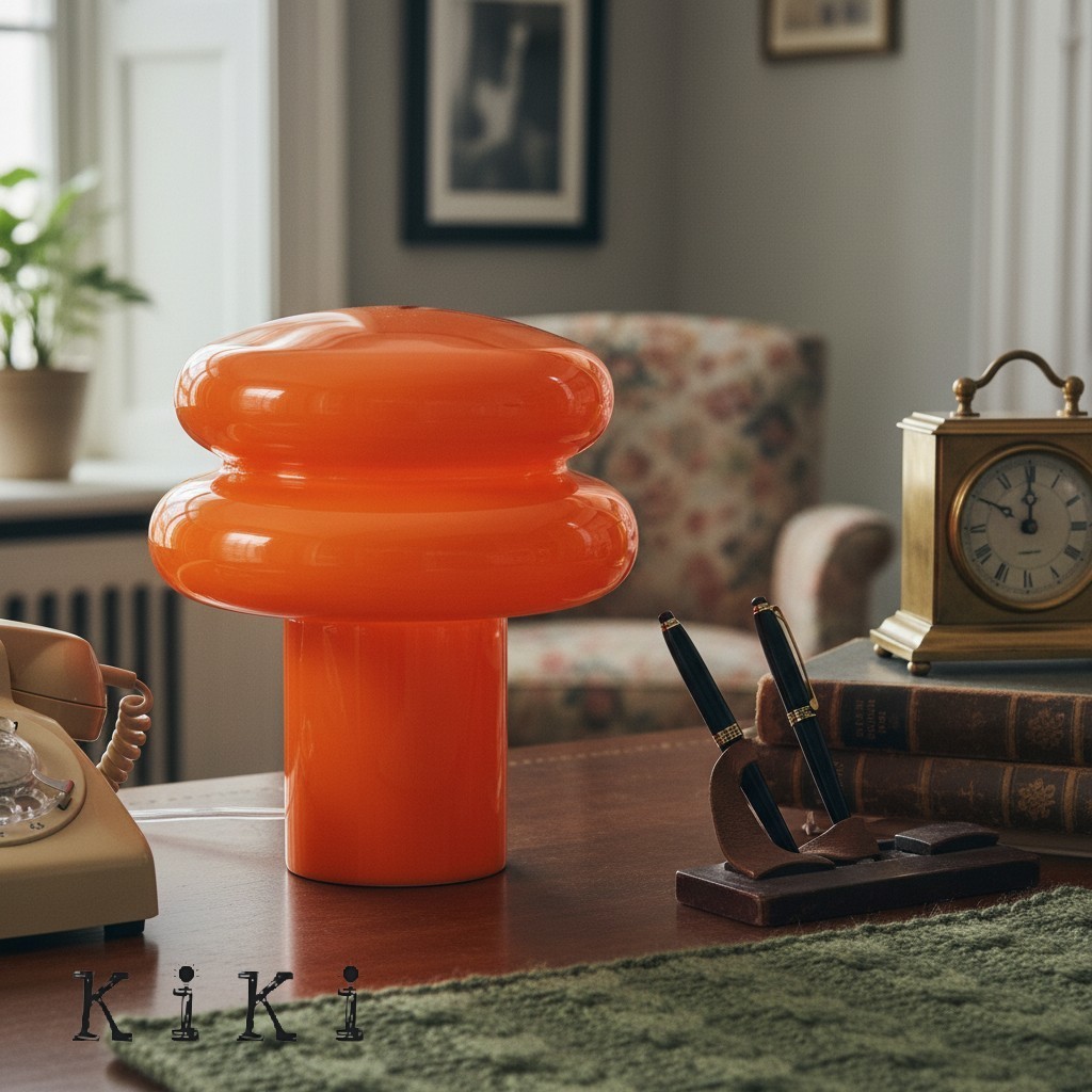 Orra Mushroom Glass Table Lamp - Minimalist Opal Shade Table Light for Home Décor K1428
