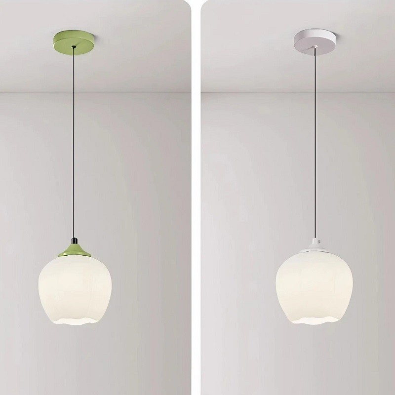 Flower Bud Milk Glass Pendant Light K14