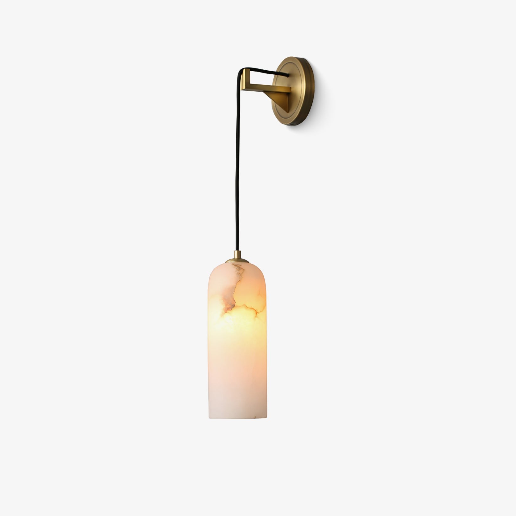 Modern Minimalist Copper Natural Marble Adjustable Wire Wall Lamp K527