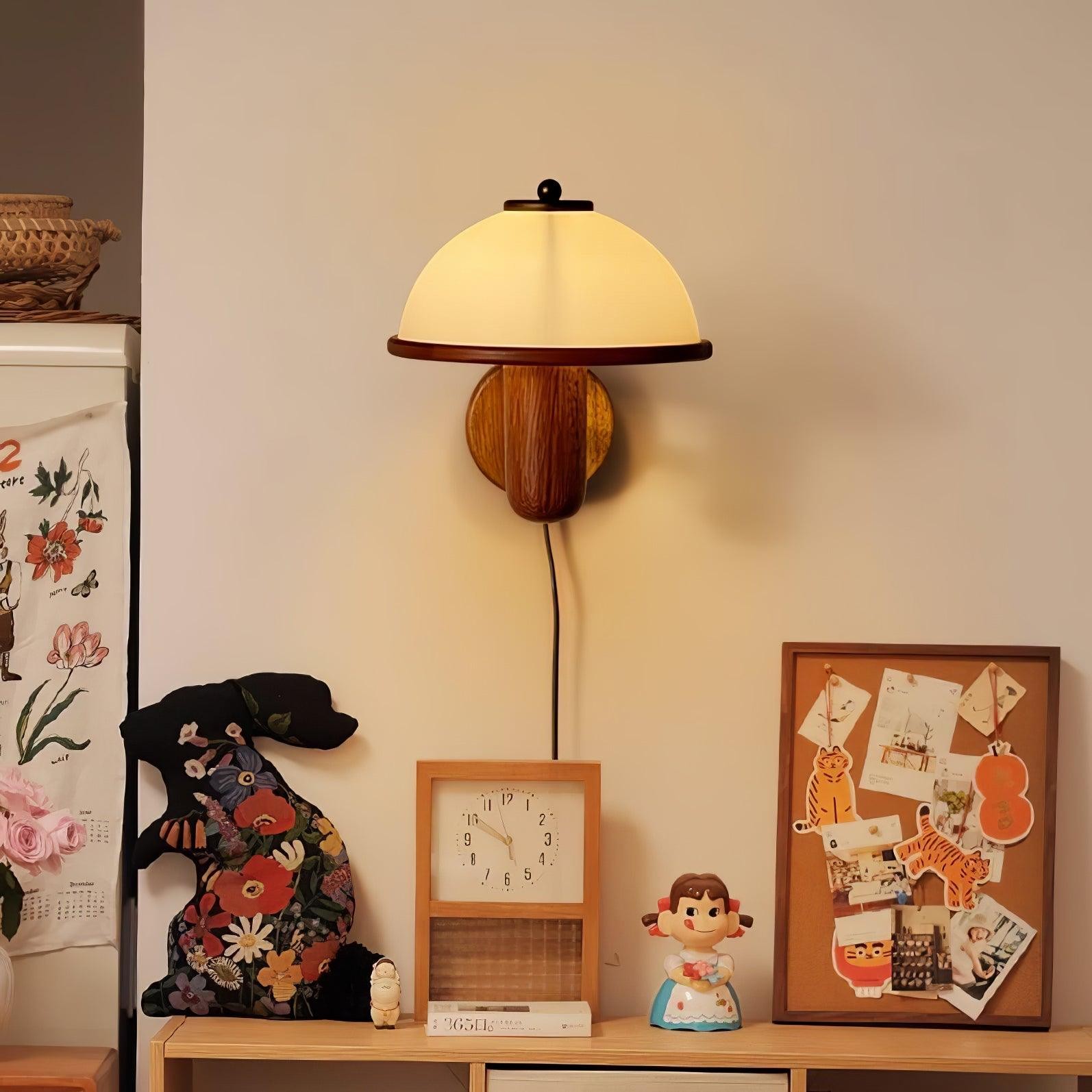 Mushroom Wood Wall Lamp K536
