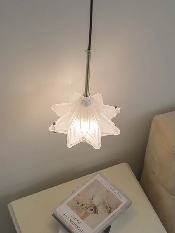 Art Deco Astris Elara Star Pendant Light - Frosted Glass Pendant with Geometric Style K1583