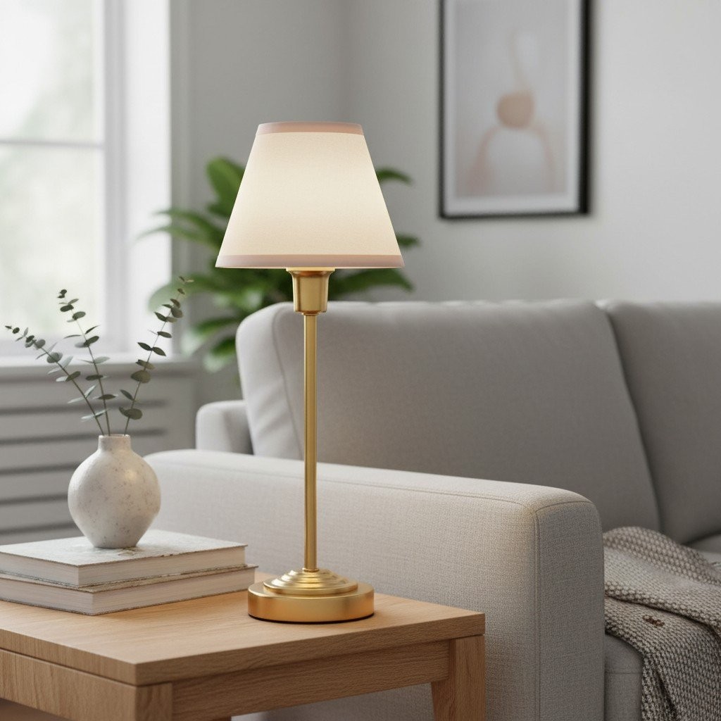 Bronzuno Textured Fabric Desk Lamp - Modern Metal Base Lighting for Offices or Lounges K1894