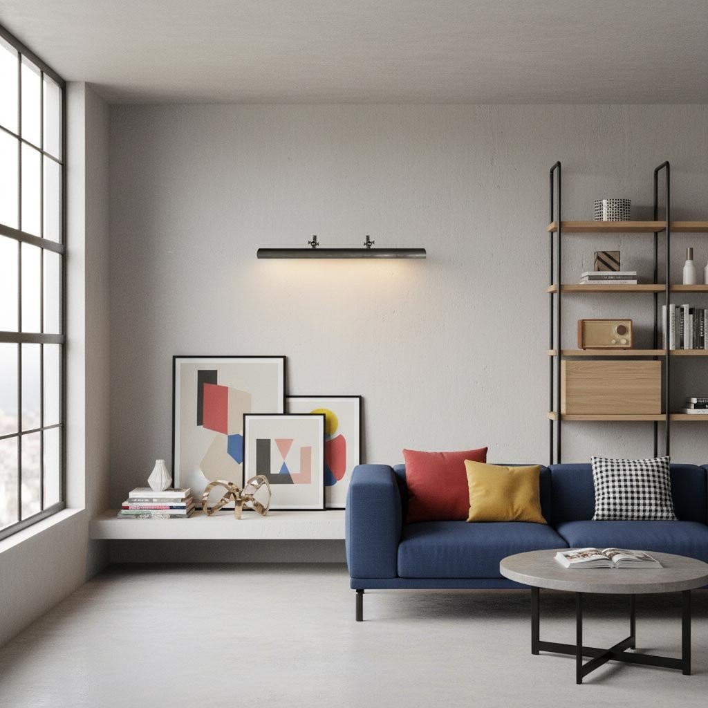 Libris Cylinder Picture Light - Metal Shade Wall Lamp for Living Room or Bedroom K2178
