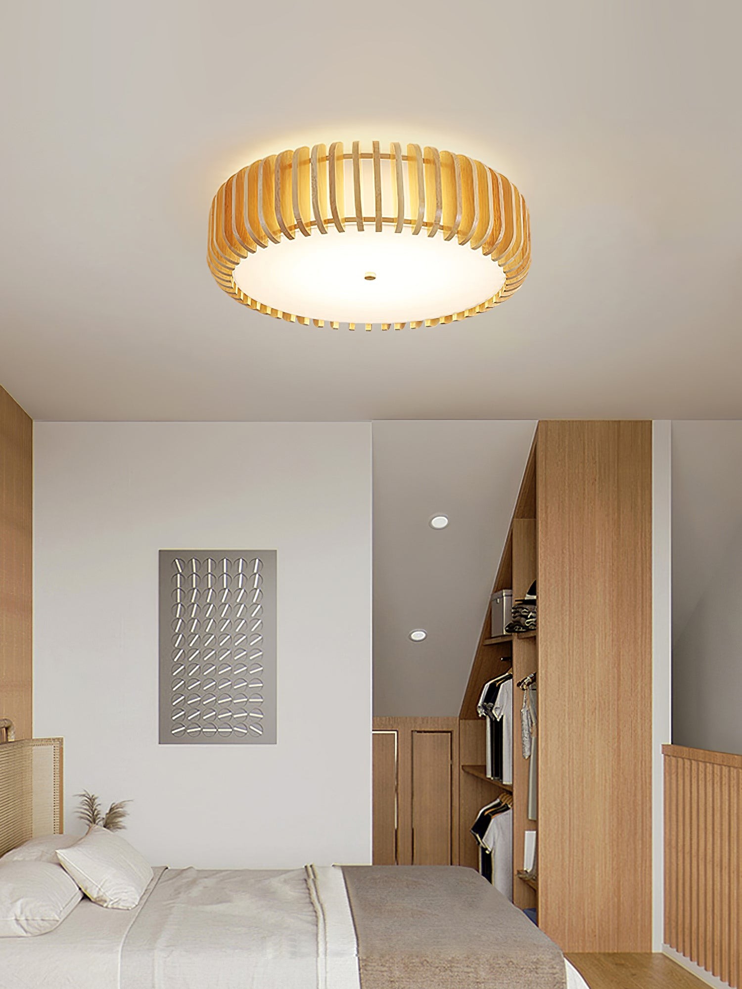 Wooden Drum Ceiling Lamp K1098