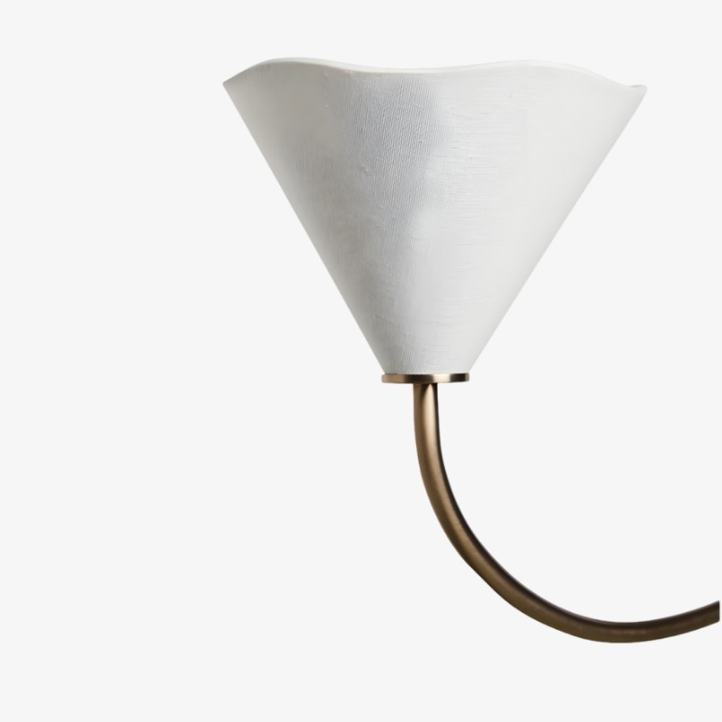 Kysara Linear Chandelier - Curved Lamp Arms and Fabric Shades are Suitable for Living Rooms or Dining Rooms K1653