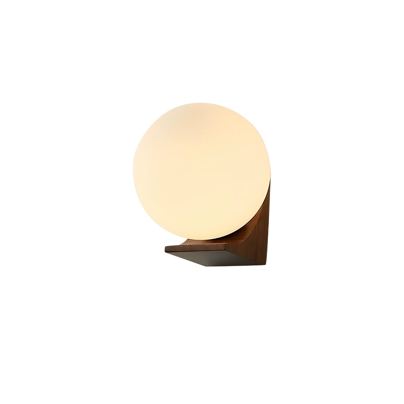 Minimalist Wooden Geometric Bracket Glass Globe Wall Lamp K374