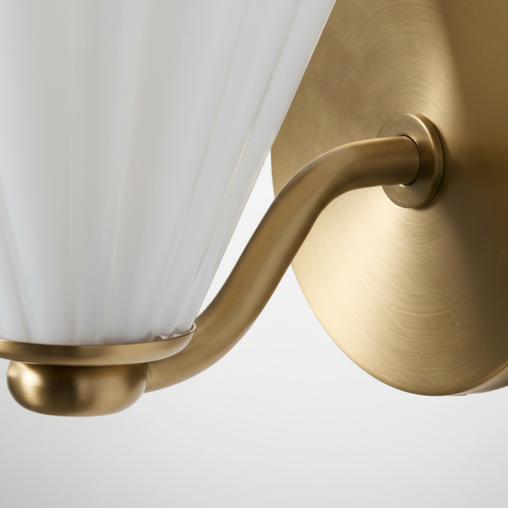 Mivie Modern Rippled Milk Glass Wall Sconce - Compact Profile for Bedrooms and Hallways K2337