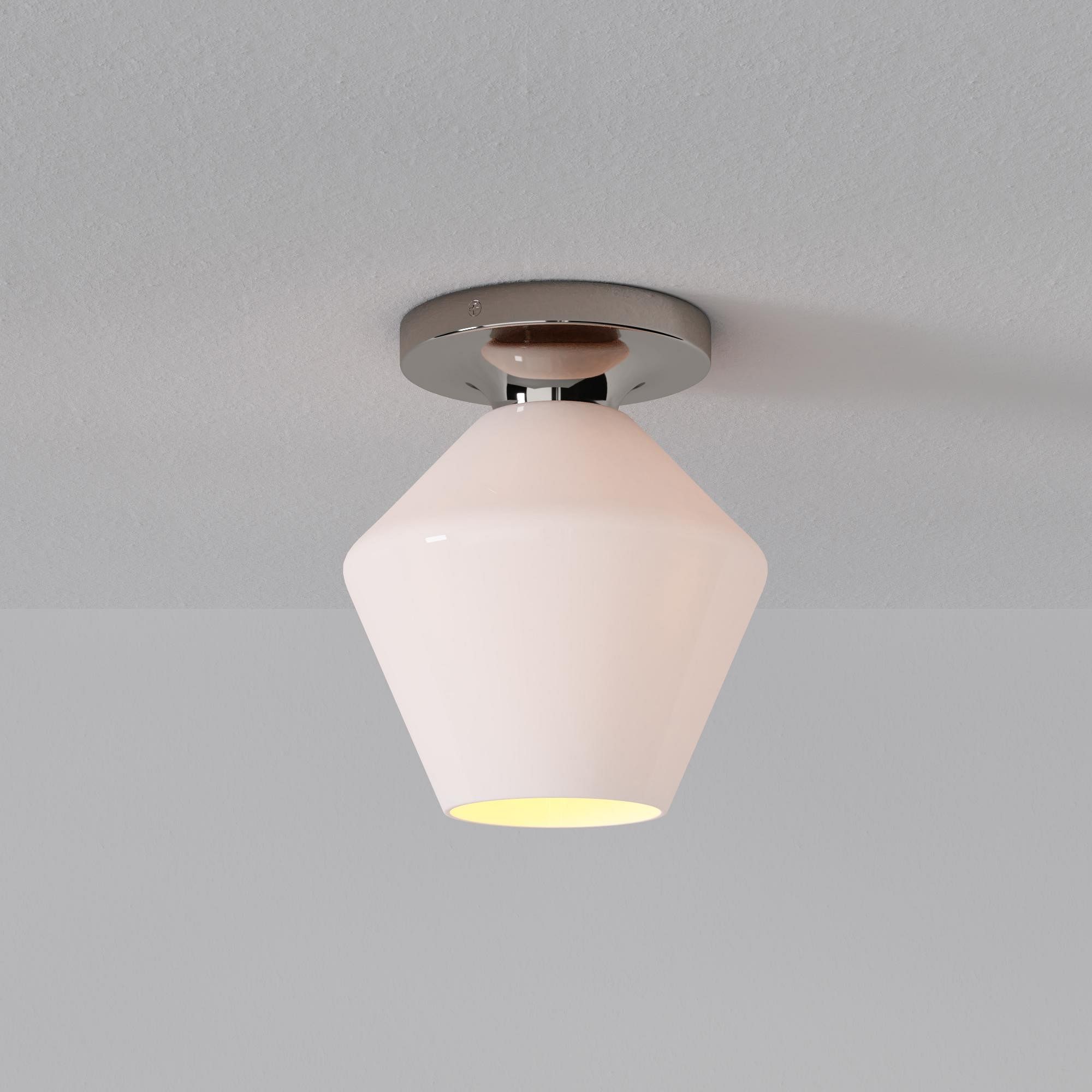 Merin Sleek Glass Ceiling Lamp - Geometric Flushmount Lamp for Dining Room K1223