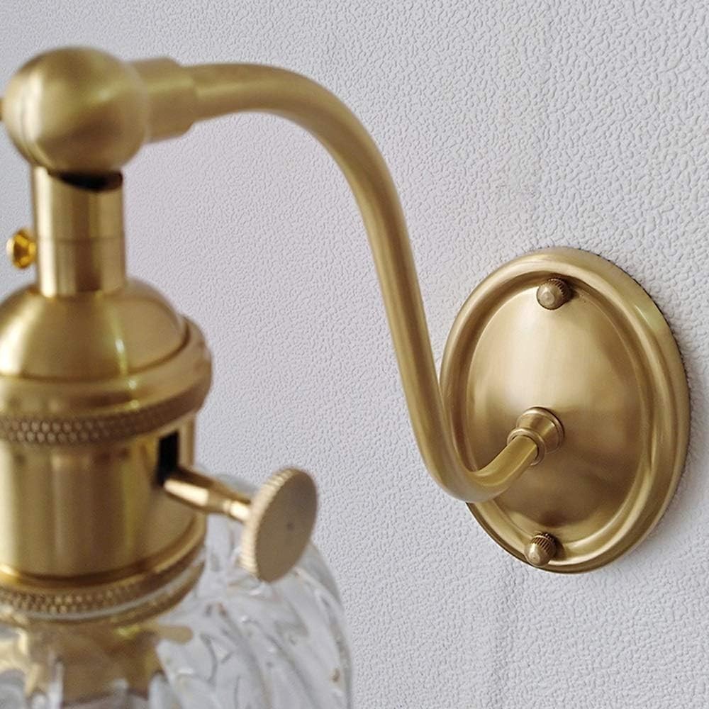 Retro Brass Glass Wall Lamp