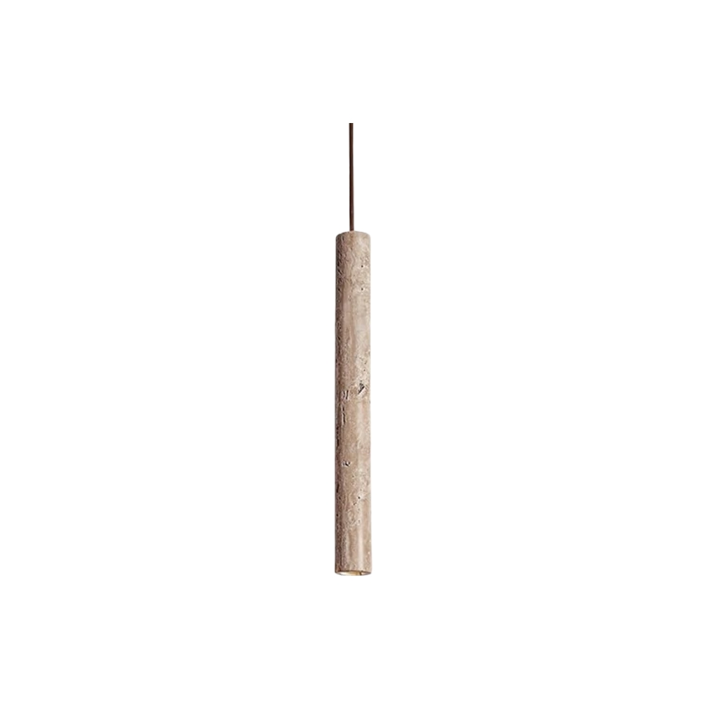 Marbled Travertine Cylinder Modern Pendant Light D857