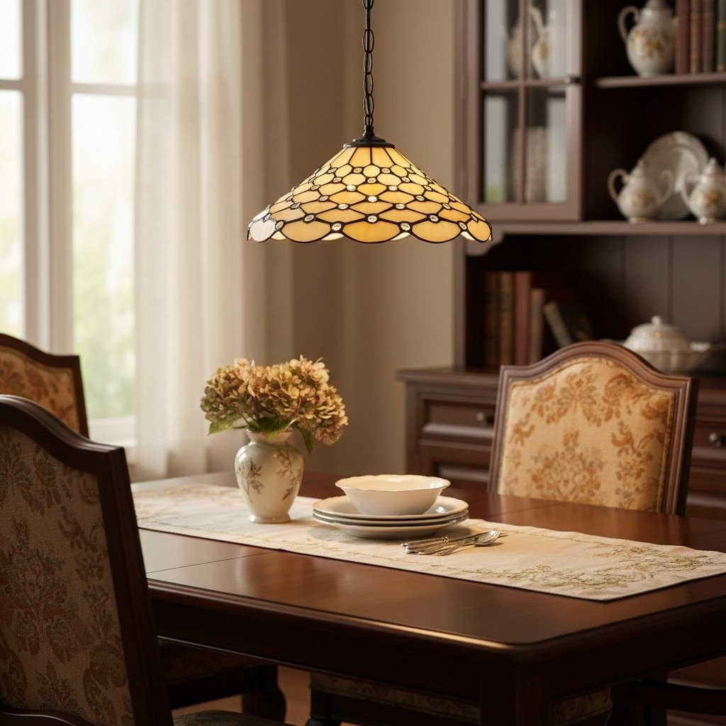 TF Pearl Pendant Light - With A Glass Shade and Adjustable Length for Dining and Kitchens K1988