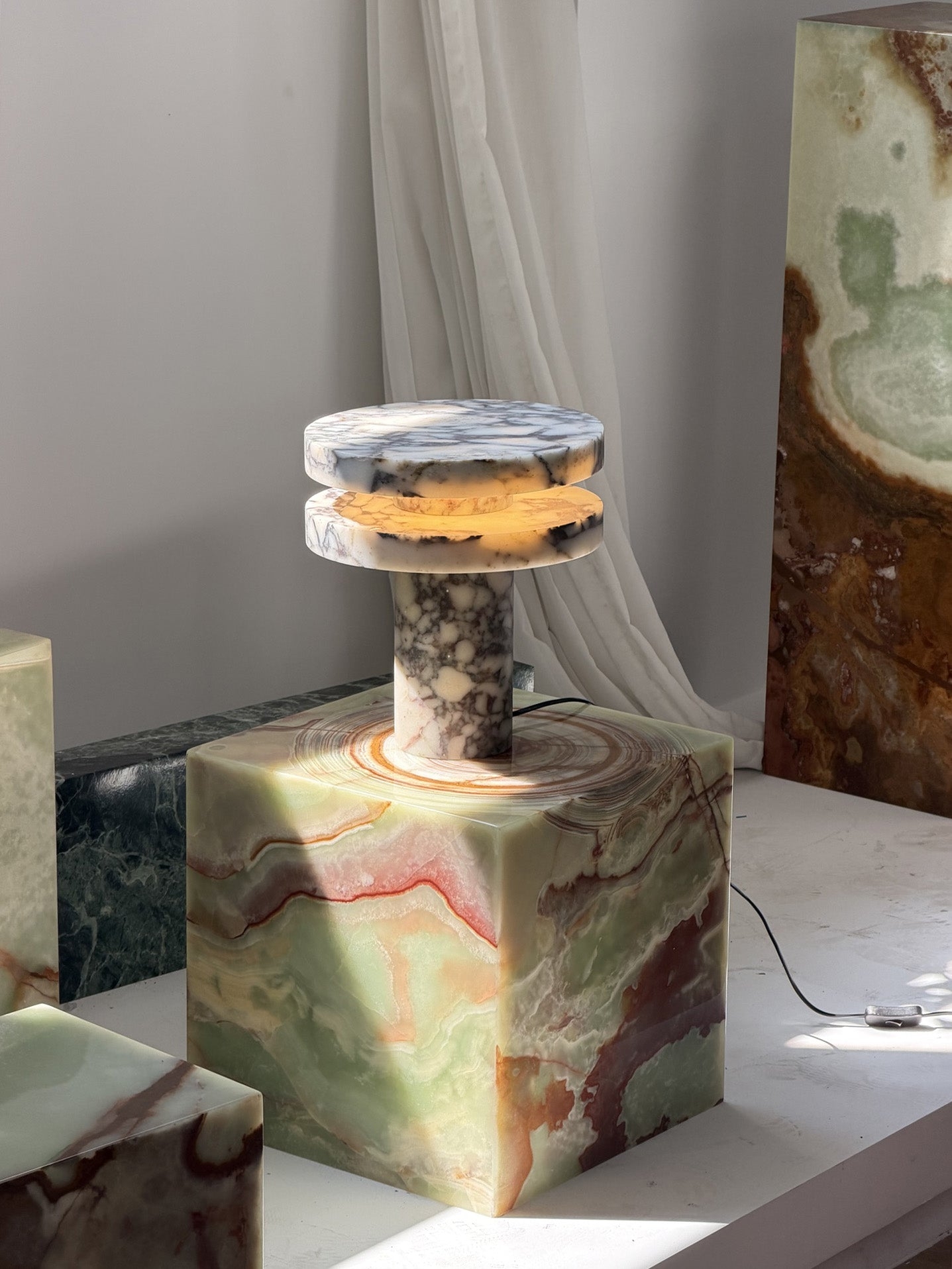 Pillar Marble Table Lamp D567
