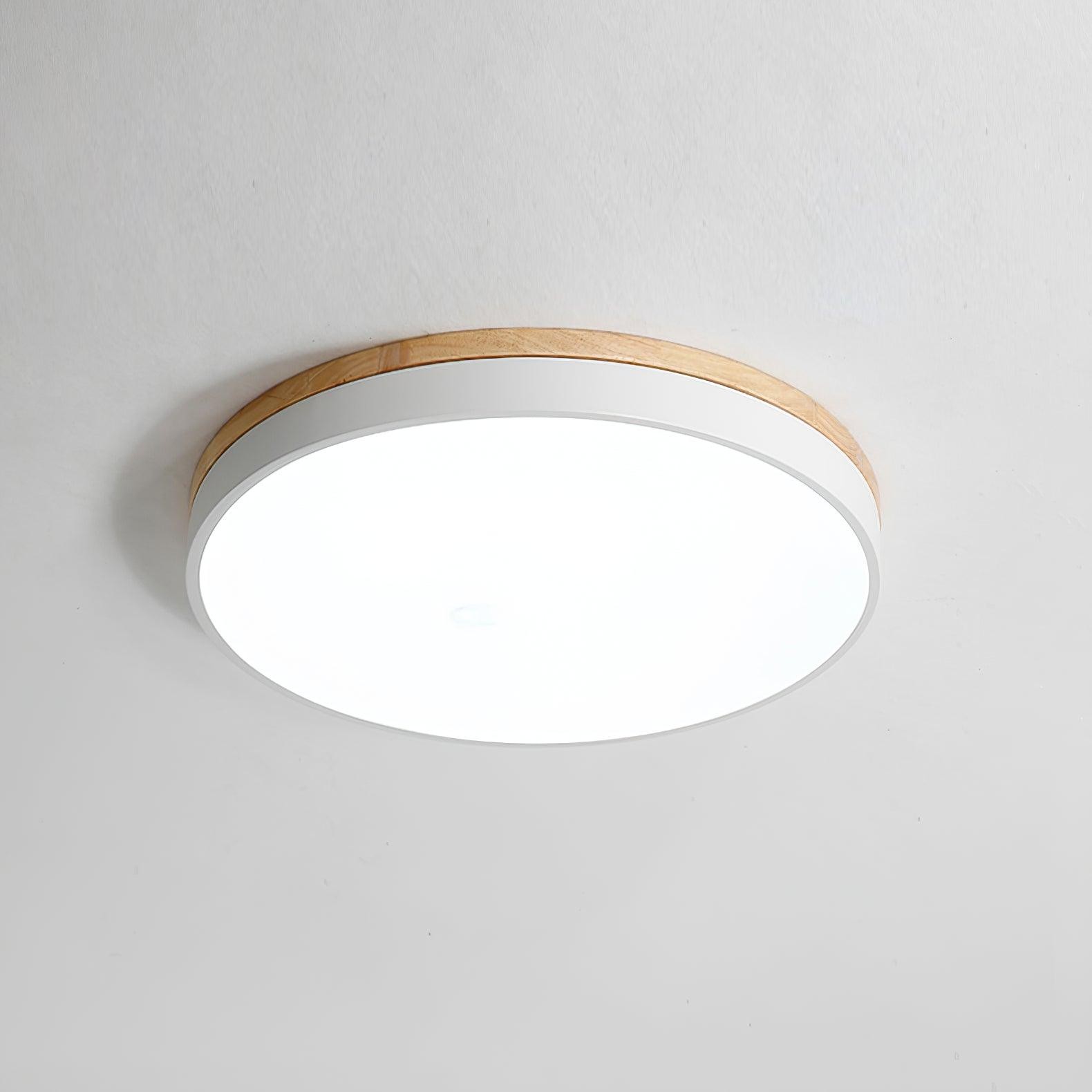 White Round Wooden Ceiling Lamp K772