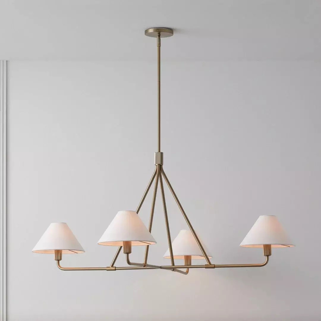 Diora Sculptural Chandelier with Fabric Shades – Modern Design for Dining & Living Spaces K1308