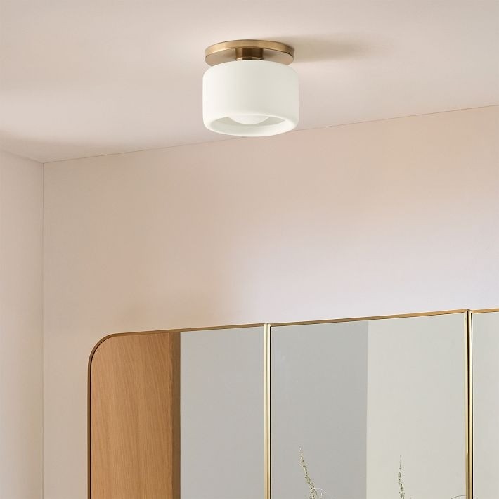 Cerova Modern Porcelain Flush Mount Ceiling Light– Elegant Ivory Shade K1373