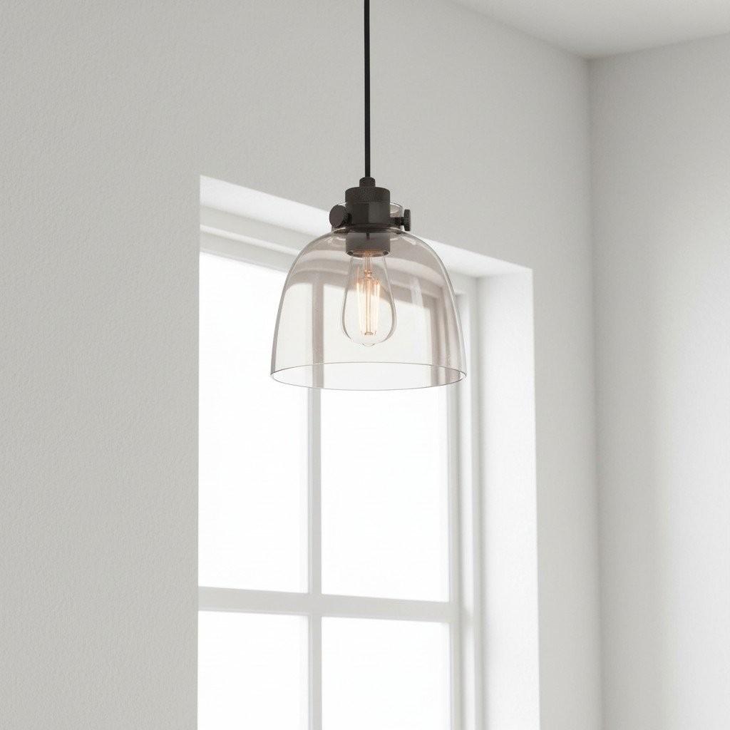 Readium Tinted Glass Pendant Light - Minimalist Dome Shade Adjustable for Kitchen Island and Dining Room K1846