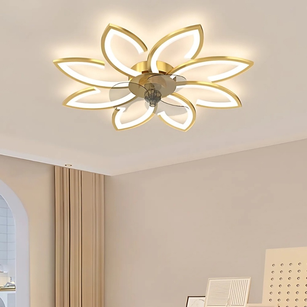 Art Decor Flower Quiet LED Ceiling Fan Light K1104