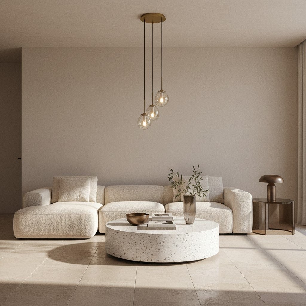 Glissora Hanging Light - Sculptural Cluster Design Tinted Glass and Metal for Entryway K1755