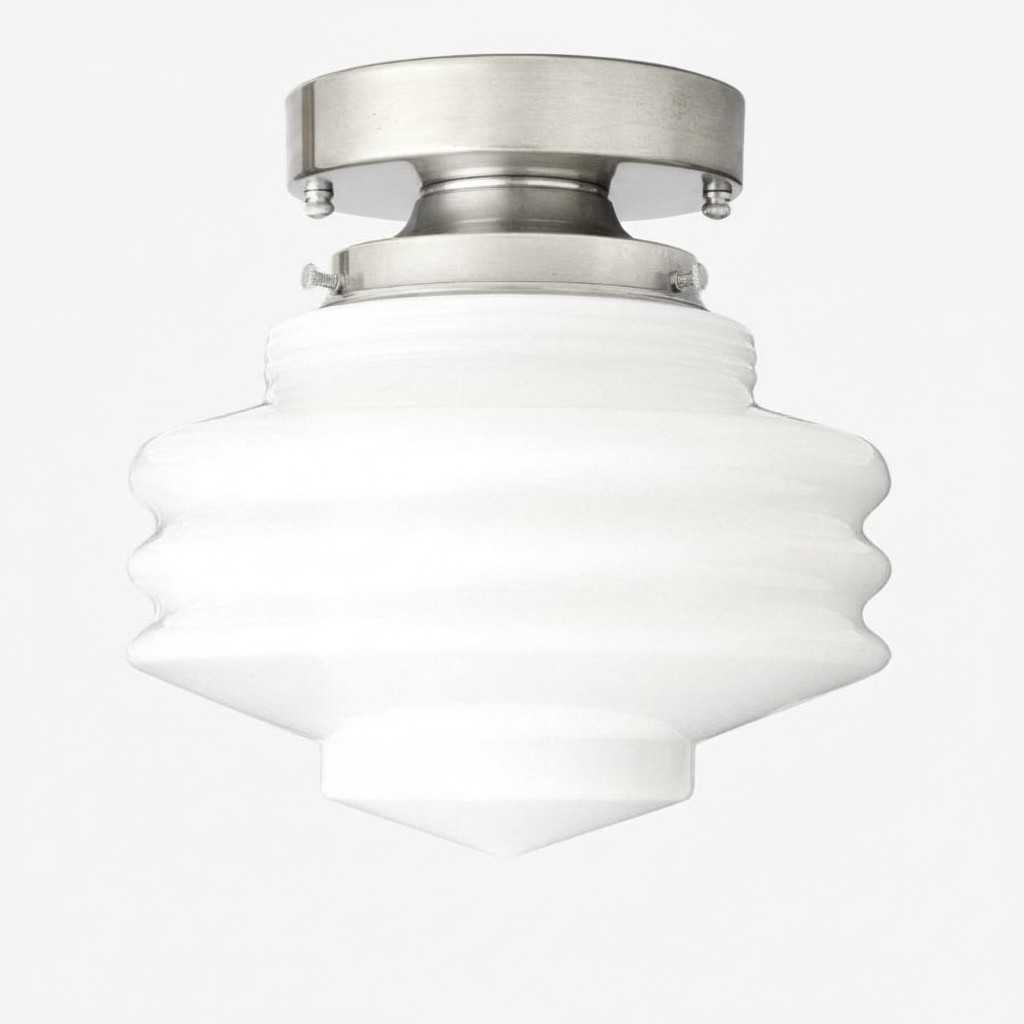Geotower Glass Art Deco Ceiling Light - Glass Globe - Elegant Home Fixture K1480