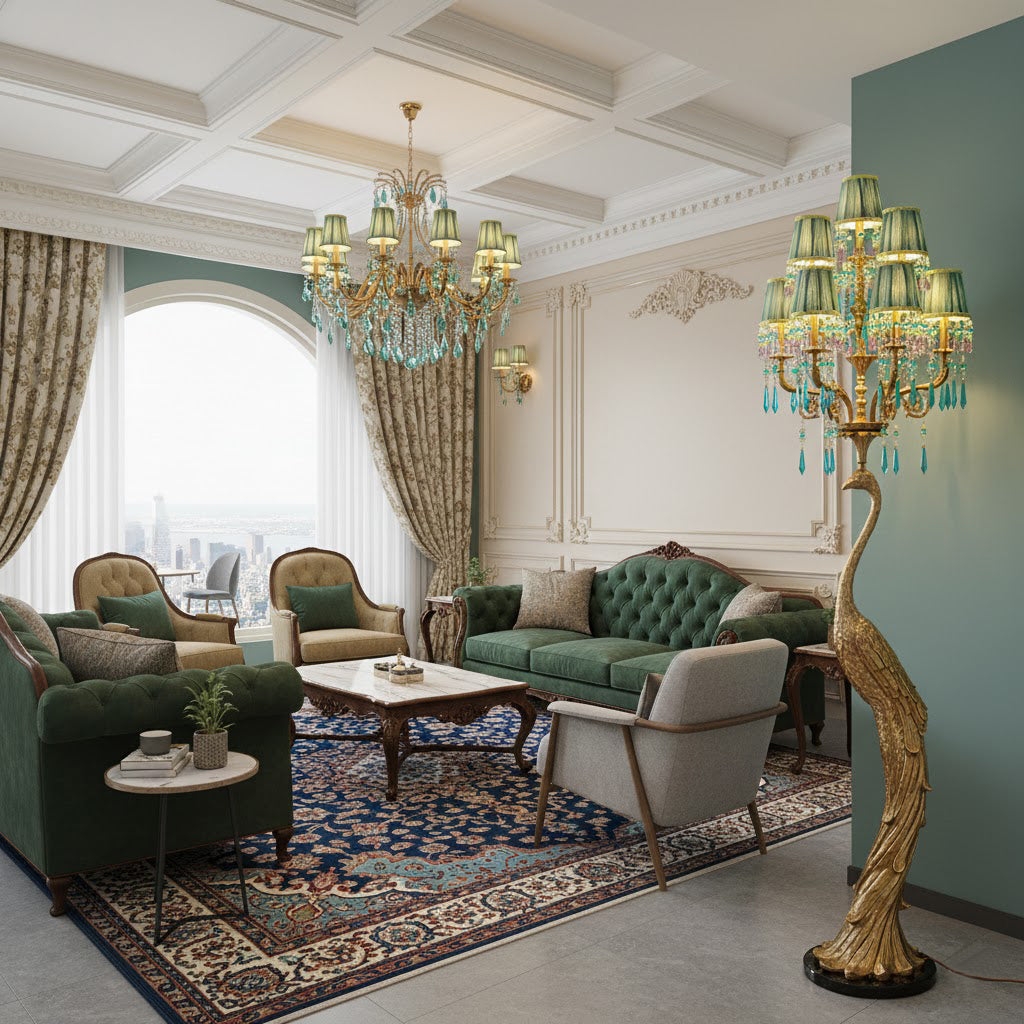 Perky Peacock Floor Lamp D761