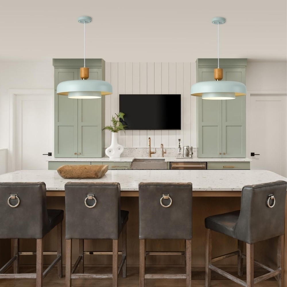 Nordic Double Layers Pendant Light - Minimalist Wood Metal Pendant For Kitchen K1123