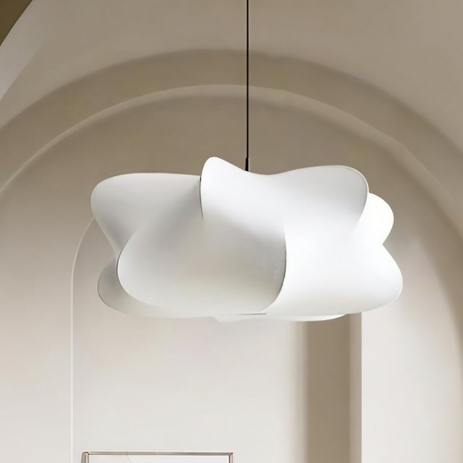 Lunaveo Timeless Minimal Silk Pendant Lamp - Cloud Shade Lighting for Home Decor K369