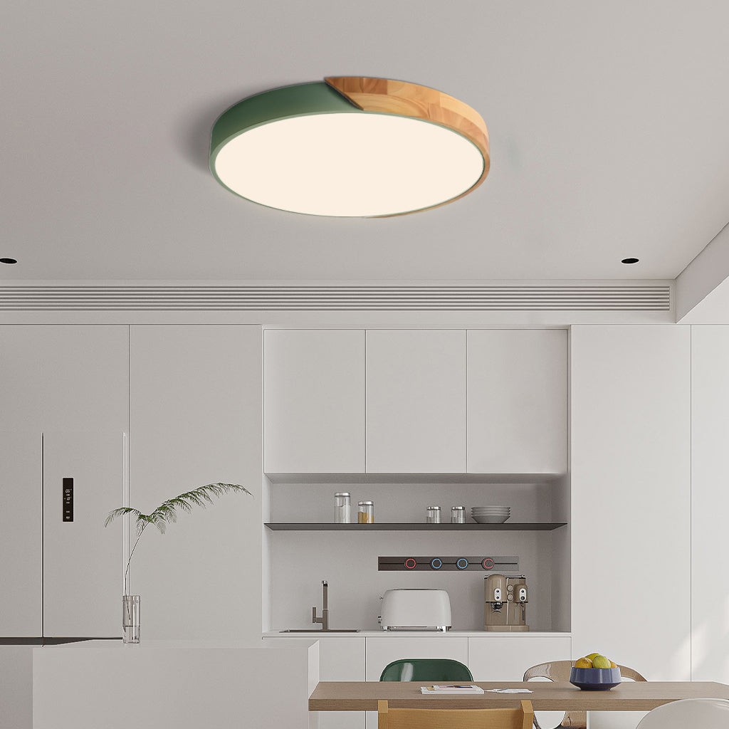 Modern Wooden Slim Round Led Ceiling Light K171