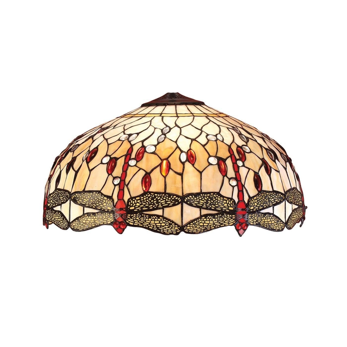 TF Dragonfly Tiffany Pendant Light - Art Nouveau Stained Glass Pendant for Living K1816