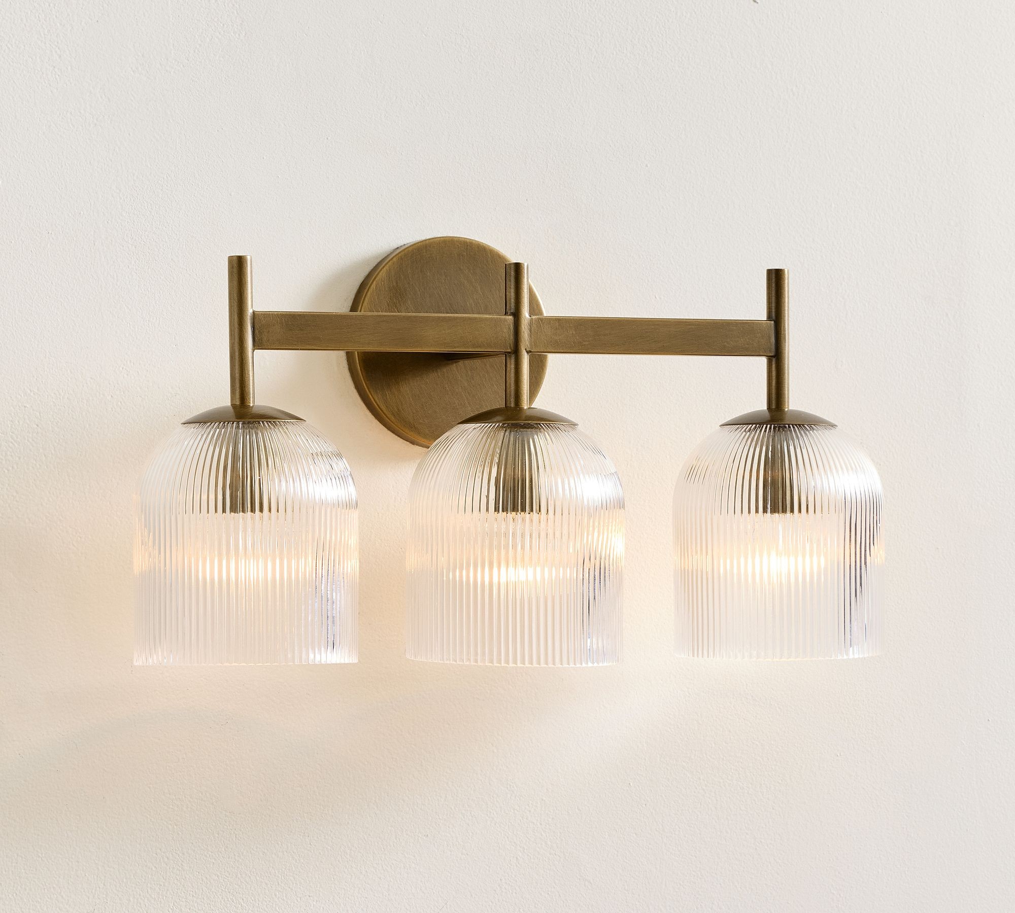 Bravira Ribbed Glass Wall Sconce - Wall Light for Living Room and Hallway K1326