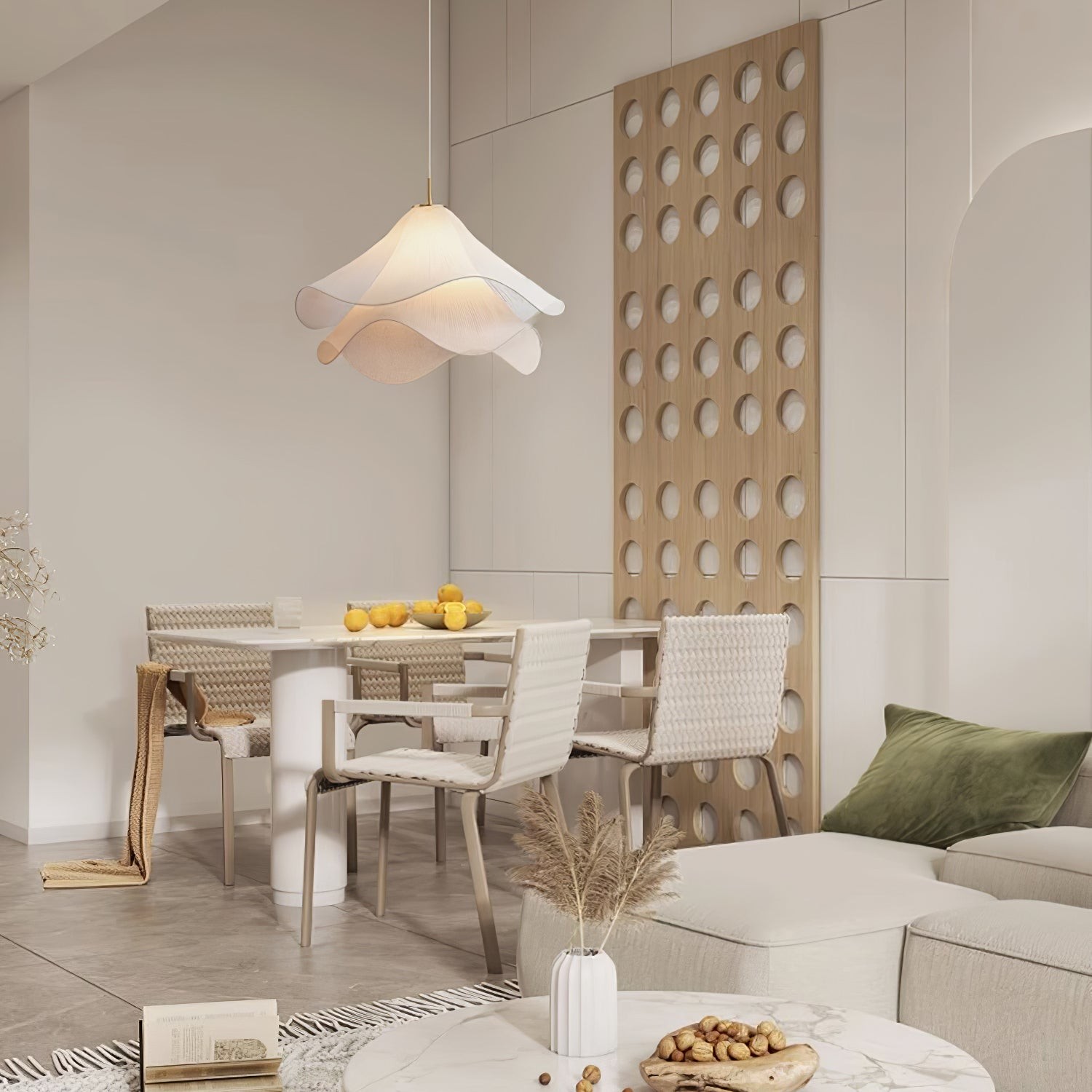 Ethereal Draped Shade Pendant Light – Modern Ambient Light for Bedrooms & Lounges K1192