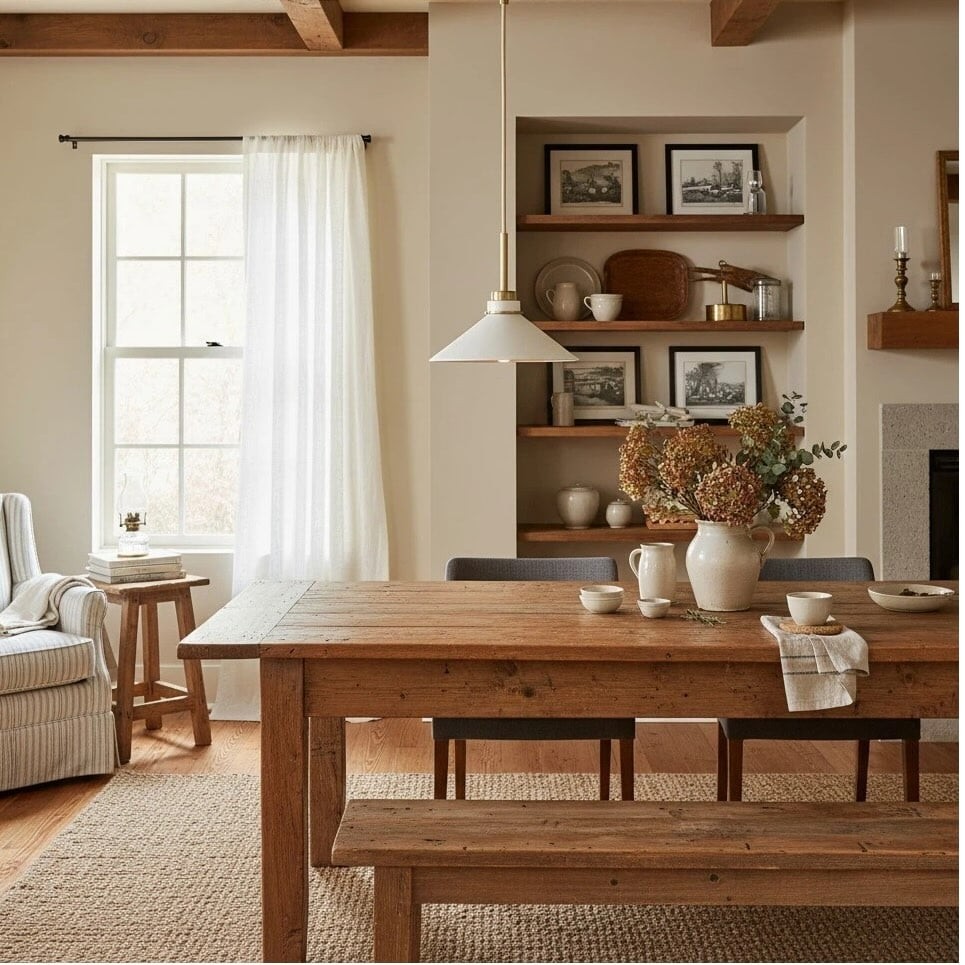 Aurenza Round Pendant Light – Timeless Farmhouse Style for Any Interior K1139