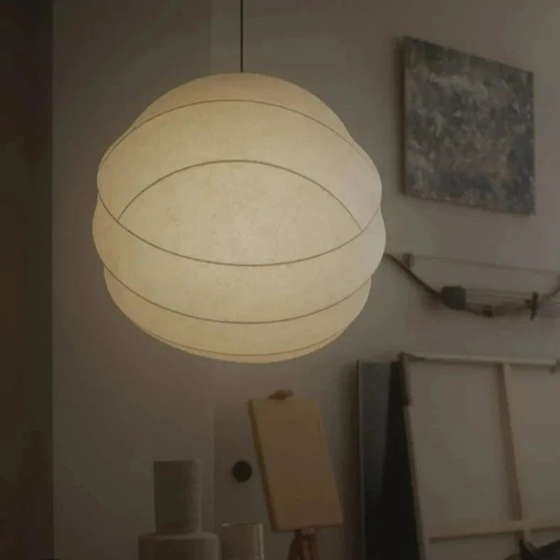 Wabi Sabi Silk Ball Japandi Pendant Light D883
