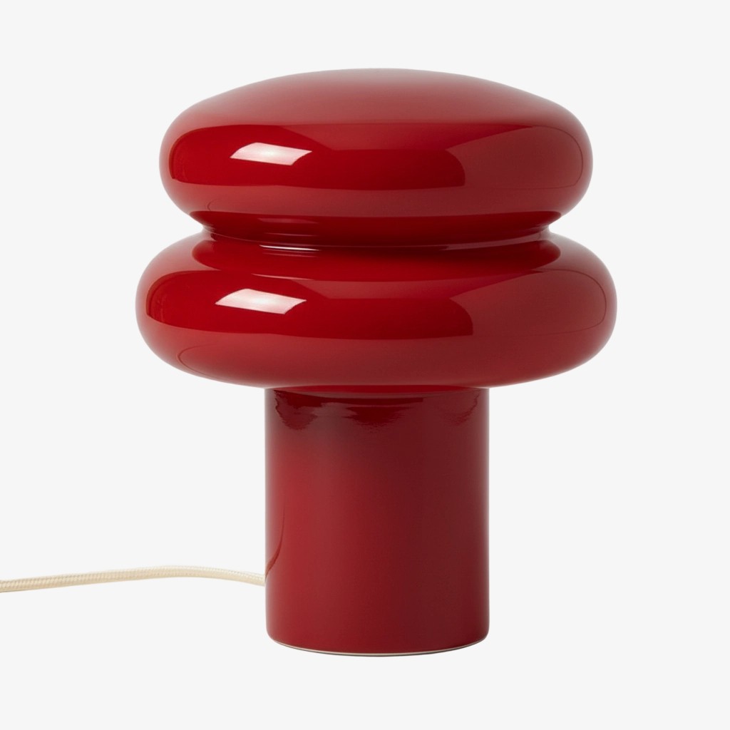 Orra Mushroom Glass Table Lamp - Minimalist Opal Shade Table Light for Home Décor K1428